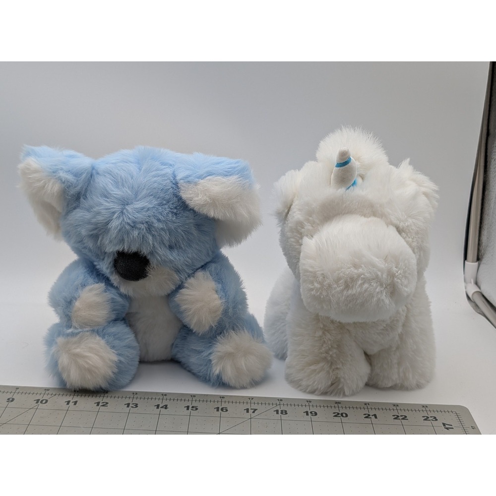 Worlds Softest Koala Plush Blue White Unicorn Lot Beverly‎ Hills Teddy Bear
